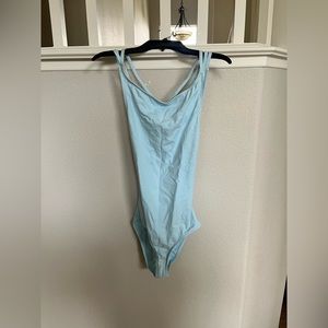 Large light blue cotton leotard